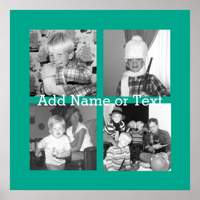 Poster Instagram Photo Collage with 4 pictures - emerald (Frente)