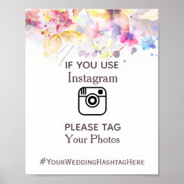 Poster Instagram Watercolor Pastel Floral Sinal de Casame