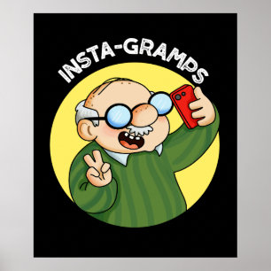 Poster Instagramps Funny Social Media Avô Pun Dark BG