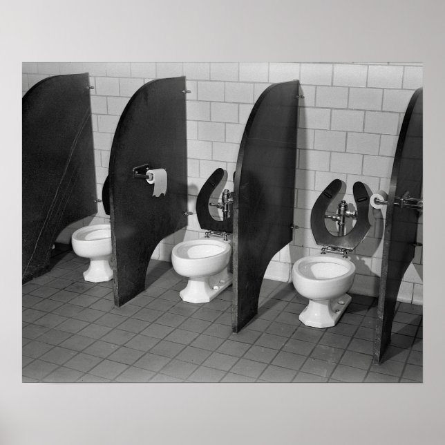 Poster Instalações Sanitárias, 1943. Foto Antiga (Frente)