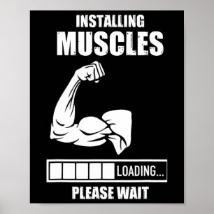Poster Instale Músculos Por Favor Espere Gym Bodybuilding