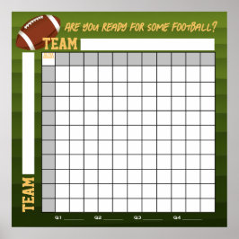 Poster INSTANT DOWNLOAD Football Squares Betting Game