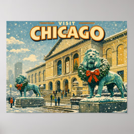 Poster Instituto de Arte de Chicago em cartão postal de i