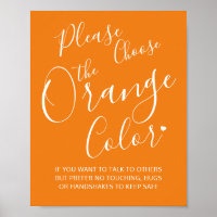 Instrução de casamento cor laranja distante social