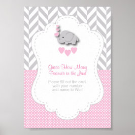 Poster Instrução de Jogo de Elefante Rosa