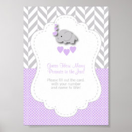 Poster Instrução de Jogo de Elefante Roxo