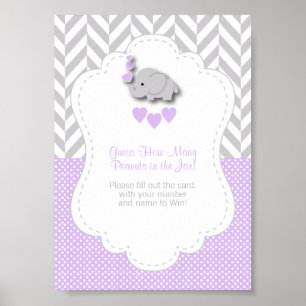 Poster Instrução de Jogo de Elefante Roxo