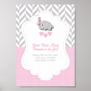 Poster Instrução do jogo do elefante cor-de-rosa