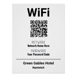 Pôster Instruções de WiFi com Código QR