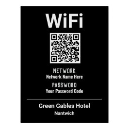 Pôster Instruções de WiFi com Código QR