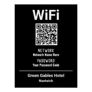 Pôster Instruções de WiFi com Código QR