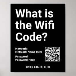 Poster Instruções de WiFi com Código QR em