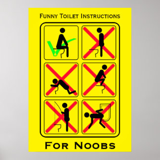 Pôster Instruções do Funny Toilet