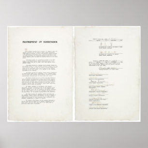 Pôster Instrumento de rendição para a Segunda Guerra Mund
