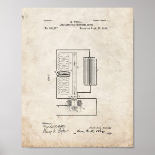 Poster Instrumento de Tesla para produzir a patente do