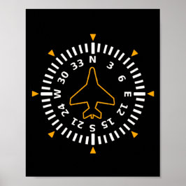 Poster Instrumento de Voo de Compass de Aeronaves