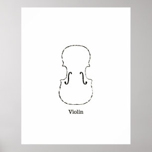 Pôster Instrumento Illustratio do violoncelo do violino
