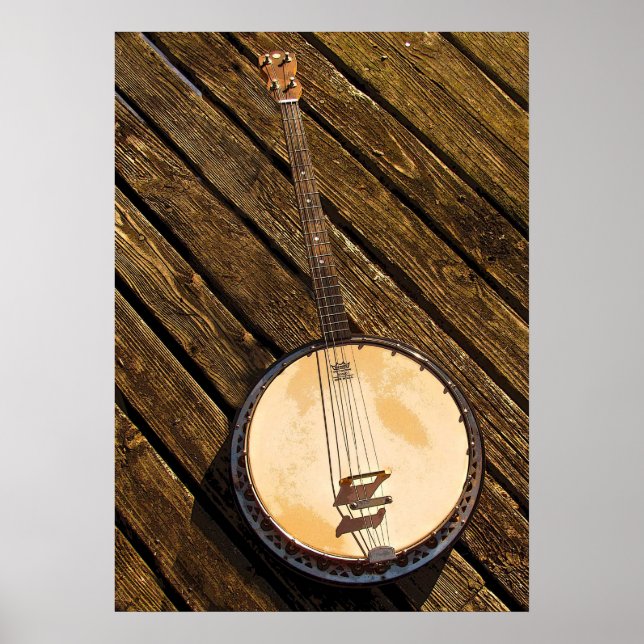 Poster Instrumento musical Banjo "Wood Poster" (Frente)