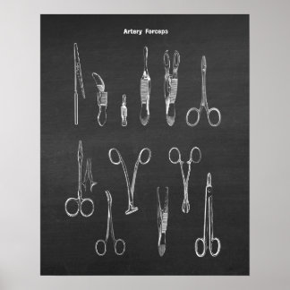 Poster Instrumentos Cirúrgicos de Fornos de Artéria