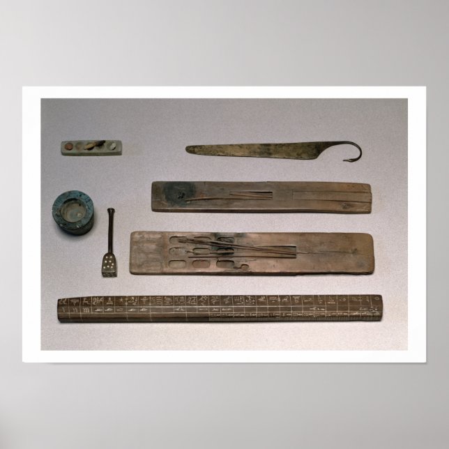 Pôster Instrumentos de escriba (madeira, marfim, bronze e (Frente)