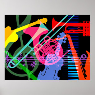 Poster Instrumentos Musicais Design Pop Art