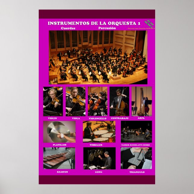 Pôster instrumentos orquesta I  Instruments Orchestra I (Frente)