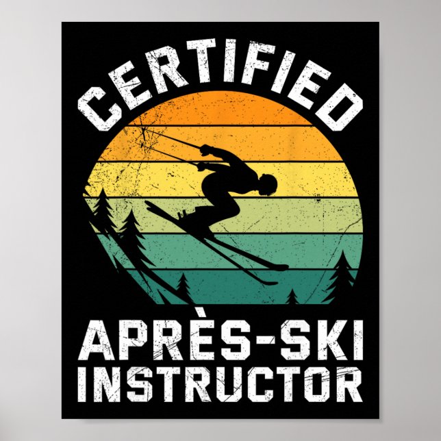 Poster Instrutor de Après-esqui Certificado de Esqui Dive (Frente)