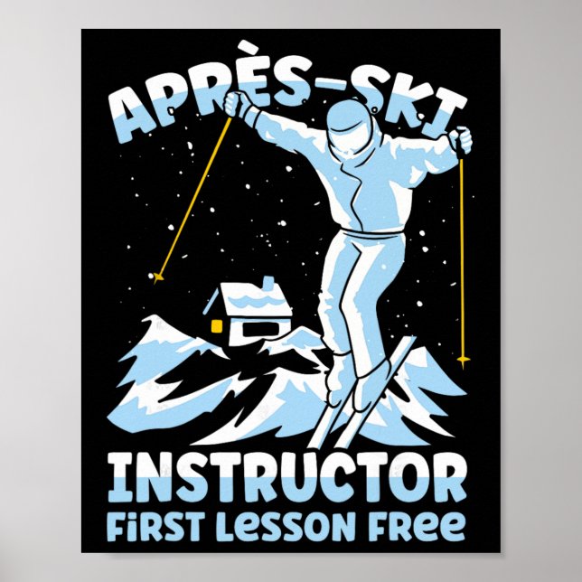 Poster Instrutor de Après Ski Esquiando _1 (Frente)