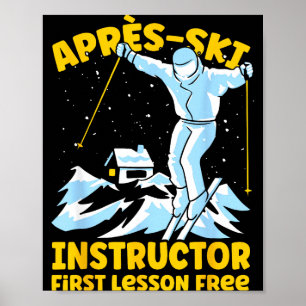 Poster Instrutor de après ski skiando Instrutor de après 
