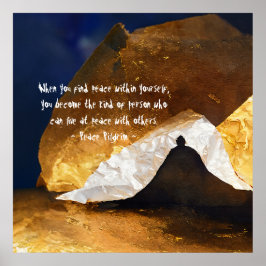 Poster Instrutor de Meditação de Yoga Dourada Preta Reiki