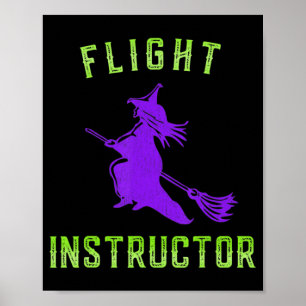 Poster Instrutor de voo Witch Halloween