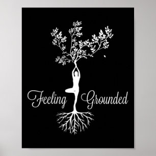 Poster Instrutora de Yoga Zen das Mulheres Sentindo-se Co