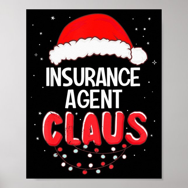Poster Insurance Agent Santa Claus Christmas Matching Cos (Frente)