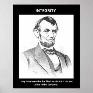 Pôster integridade-pode-ter sido fino-para-ser-lincoln-ma