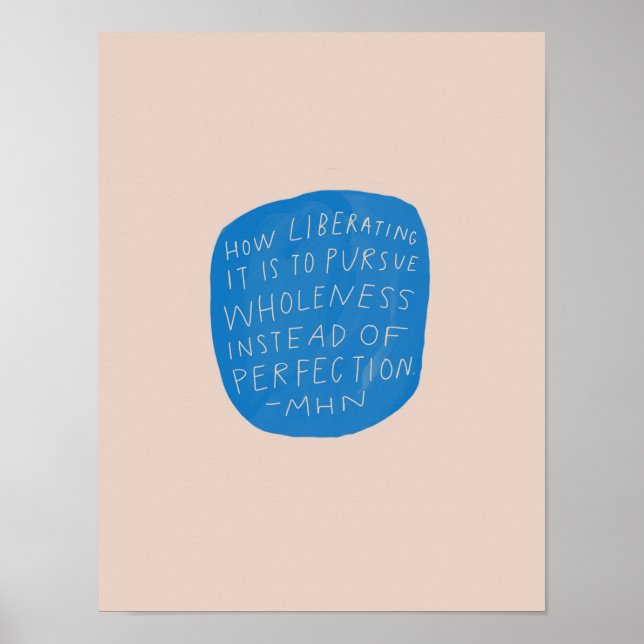 Poster integridade sobre perfeição - citação inspiradora (Frente)