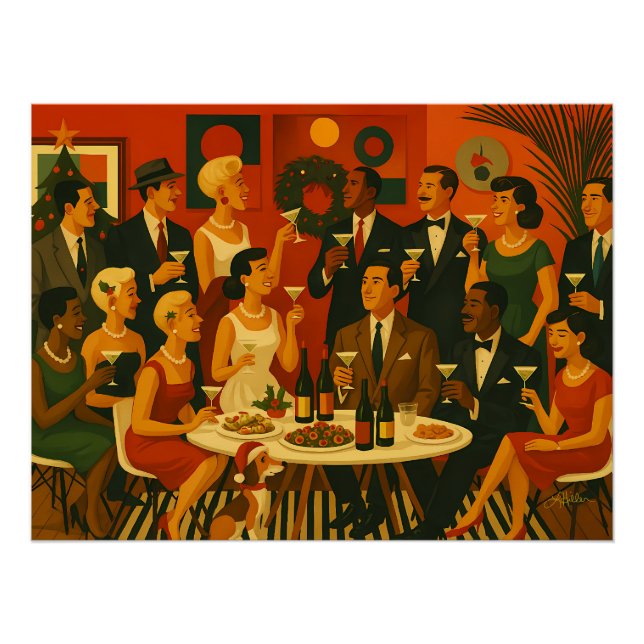 Pôster Intelectuais de Martini Modernos do Meio do Século (Frente)