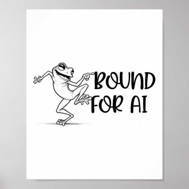 Poster Inteligência Artificial De Ai Sapo De Dança Feliz (Frente)