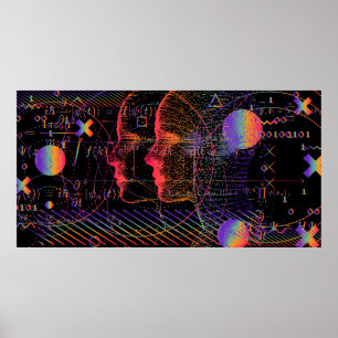 Poster Inteligência artificial e conceito de realidade vi