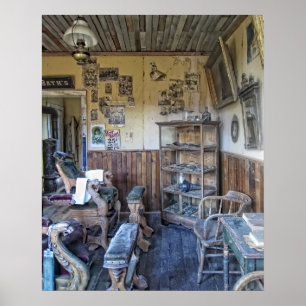 Poster Interior da barbearia do Victorian dos homens