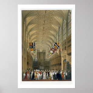 Pôster Interior da capela de St George, 1838 (litho da
