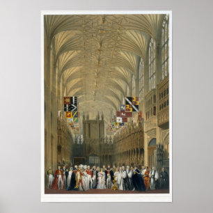 Pôster Interior da capela de St George, 1838 (litho da