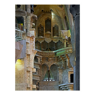 Pôster Interior da Sagrada Família Detalhe Barcelona Arte