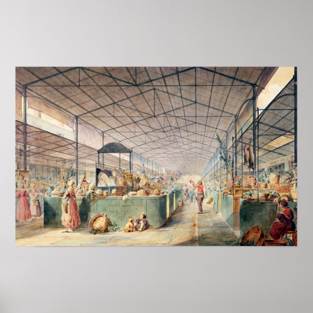 Pôster Interior de Les Halles, 1835 (Frente)