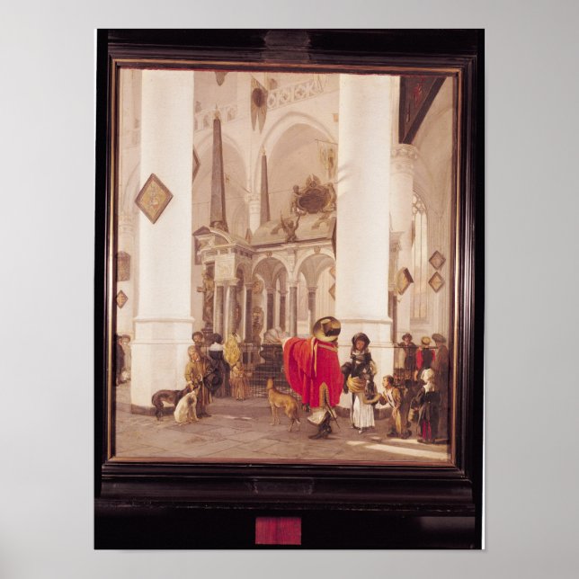Pôster Interior de Nieuwe Kerk, Delft, 1656 (Frente)