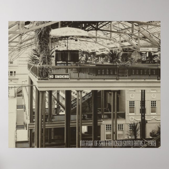 Poster Interior de São Francisco Sutro Baths 1908 (Frente)