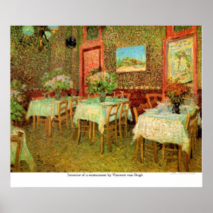Pôster Interior de um restaurante por Vincent van Gogh