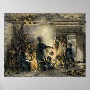 Poster Interior de uma cabana do Mineiro do Carvão