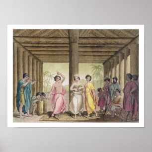 Poster Interior de uma casa com meninas de dança, i de