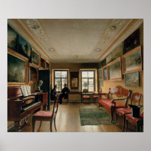 Pôster Interior de uma casa senhorial, 1830s