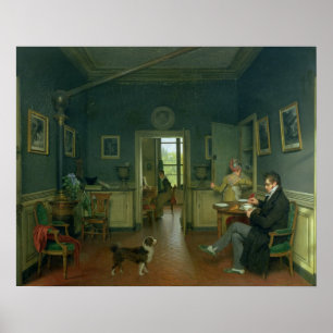 Poster Interior de uma sala de jantar, 1816